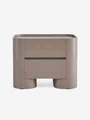 MADE.COM Mushroom Grey Gloss Kain Bedside Table - Image 4 of 5
