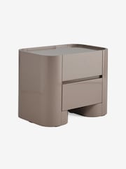MADE.COM Mushroom Grey Gloss Kain Bedside Table - Image 5 of 5