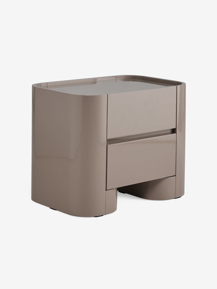 MADE.COM Mushroom Grey Gloss Kain Bedside Table - Image 5 of 5 MADE.COM Mushroom Grey Gloss Kain Bedside Table - Image 5 of 5