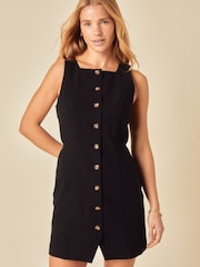 Nobodys Child Black Peri Linen Blend Tailored Mini Dress - Image 1 of 5