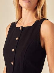 Nobodys Child Black Peri Linen Blend Tailored Mini Dress - Image 3 of 5