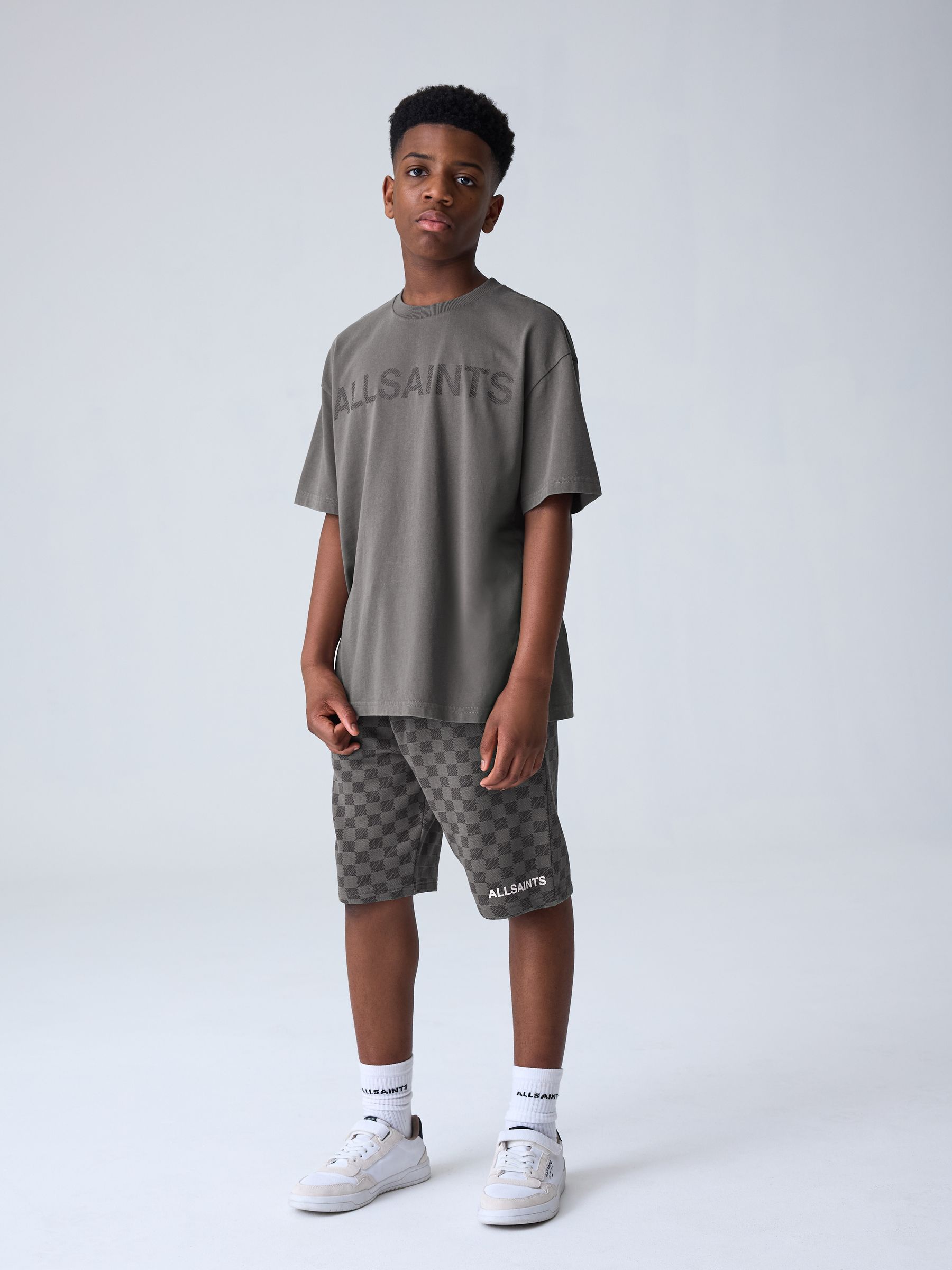 Buy smALLSAINTS Charcoal Grey Logo T-Shirt and Sweat Checked
