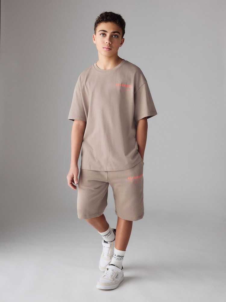 Marrón claro - smALLSAINTS Underground T-Shirt and Sweat Shorts Set - Imagen 1 de 9