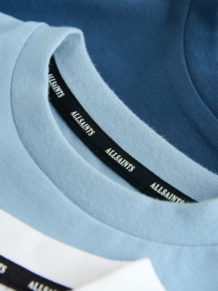 smALLSAINTS Blue Logo Crew Relaxed Younger 3 Pack T-Shirts - Image 8 of 8