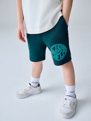 smALLSAINTS White/Blue Distortion T-Shirt and Sweat Short Younger Set - Image 4 of 12