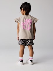 smALLSAINTS Leopard Orlando Frill T-Shirt and Sweat Short Younger Set - Image 2 of 10