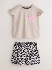 smALLSAINTS Leopard Orlando Frill T-Shirt and Sweat Short Younger Set - Image 5 of 10