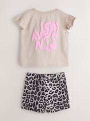 smALLSAINTS Leopard Orlando Frill T-Shirt and Sweat Short Younger Set - Image 6 of 10