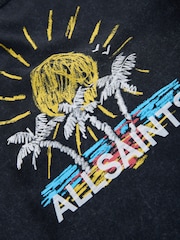 smALLSAINTS Washed Black/Cove Crayon Graphic Oversized Younger Crew Neck T-Shirt - Image 7 of 8