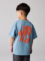 smALLSAINTS Blue Orlando Logo Oversized Crew Neck T-Shirt - Image 2 of 8