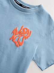 smALLSAINTS Blue Orlando Logo Oversized Crew Neck T-Shirt - Image 6 of 8