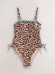 Never Fully Dressed Leopard Tummy Control Bandeau Swimsuit - Image 6 of 9