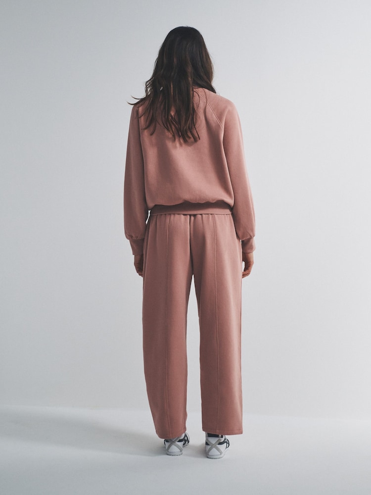 The Set Pink Oversized Raglan Sweatshirt and Barrel Leg Jogger Co-Ord Set - Image 2 of 6