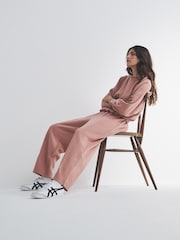 The Set Pink Oversized Raglan Sweatshirt and Barrel Leg Jogger Co-Ord Set - Image 4 of 6