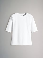 The Set 4 Pack Crew Neck Half Sleeve T-Shirts Black/Chocolate Brown/White/Stripe - Image 2 of 6