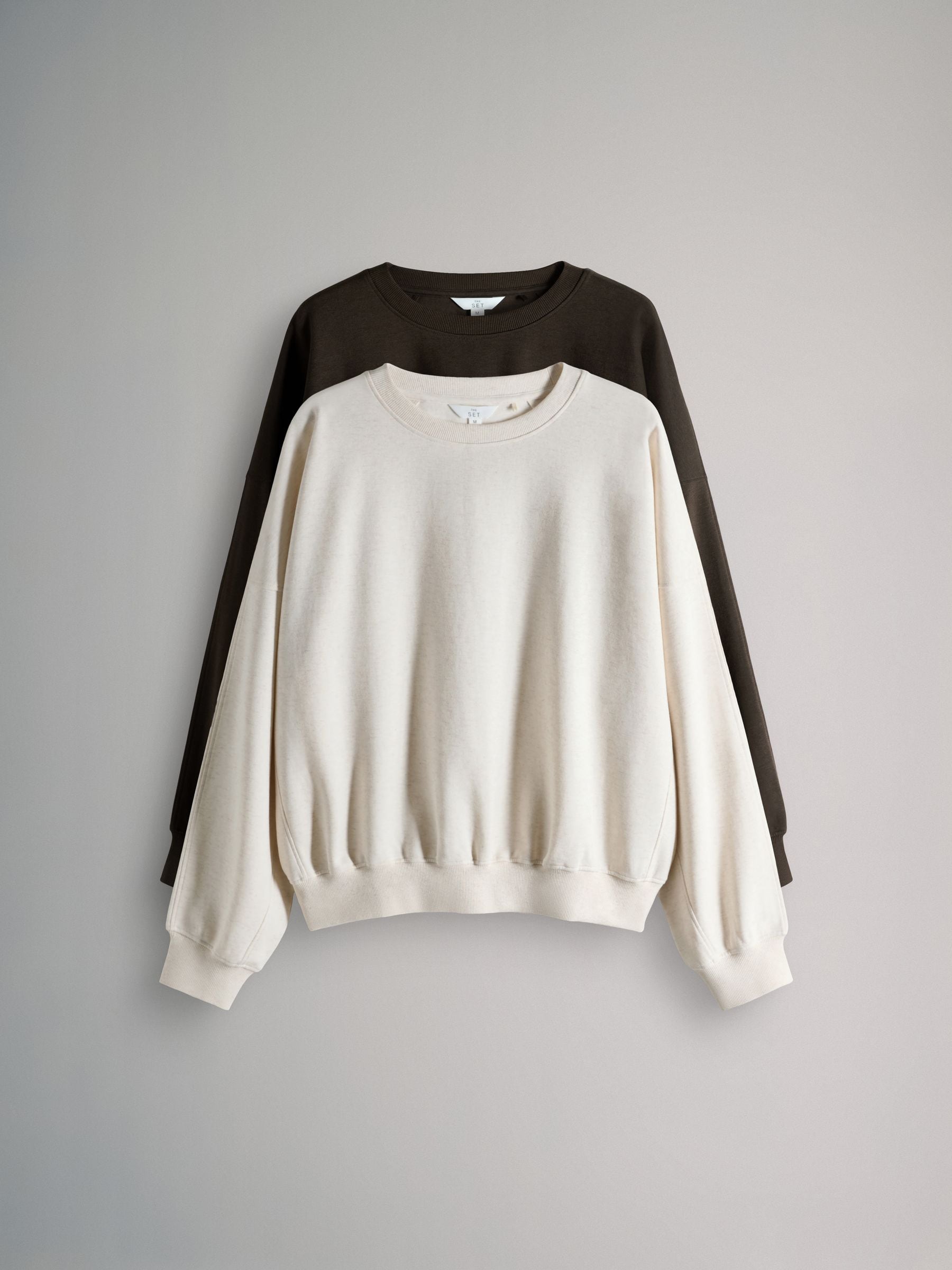 トップス PROFESSIONAL CREW SWEAT SET UP Buy The Set 2 Pack Relaxed Crew Sweatshirt Chocolate Brown/Cream