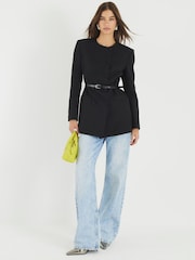 River Island Black 80s Structured Blazer - Image 1 of 4