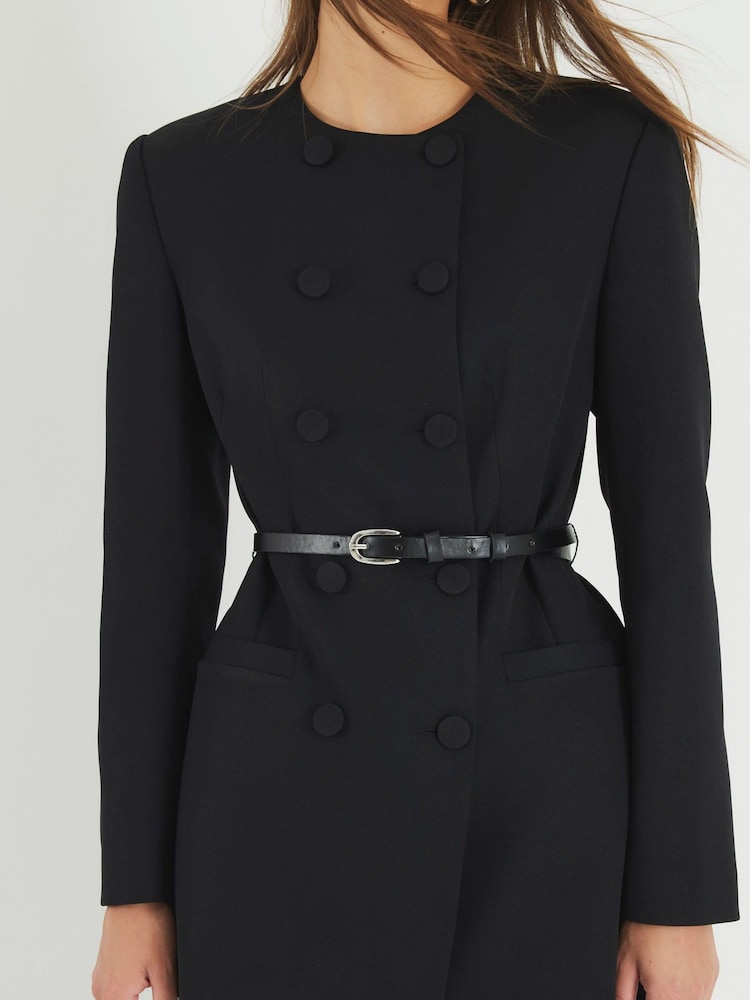 River Island Black 80s Structured Blazer - Image 2 of 4