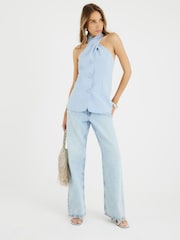 River Island Blue Halterneck Waistcoat - Image 3 of 4