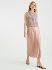River Island Brown Crochet Waistcoat Hybrid Dress - Image 1 of 6