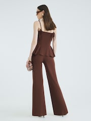 River Island Brown Fit and Flare Trousers - Image 2 of 4