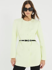 River Island Green Lime 80s Structured Blazer - Image 2 of 4