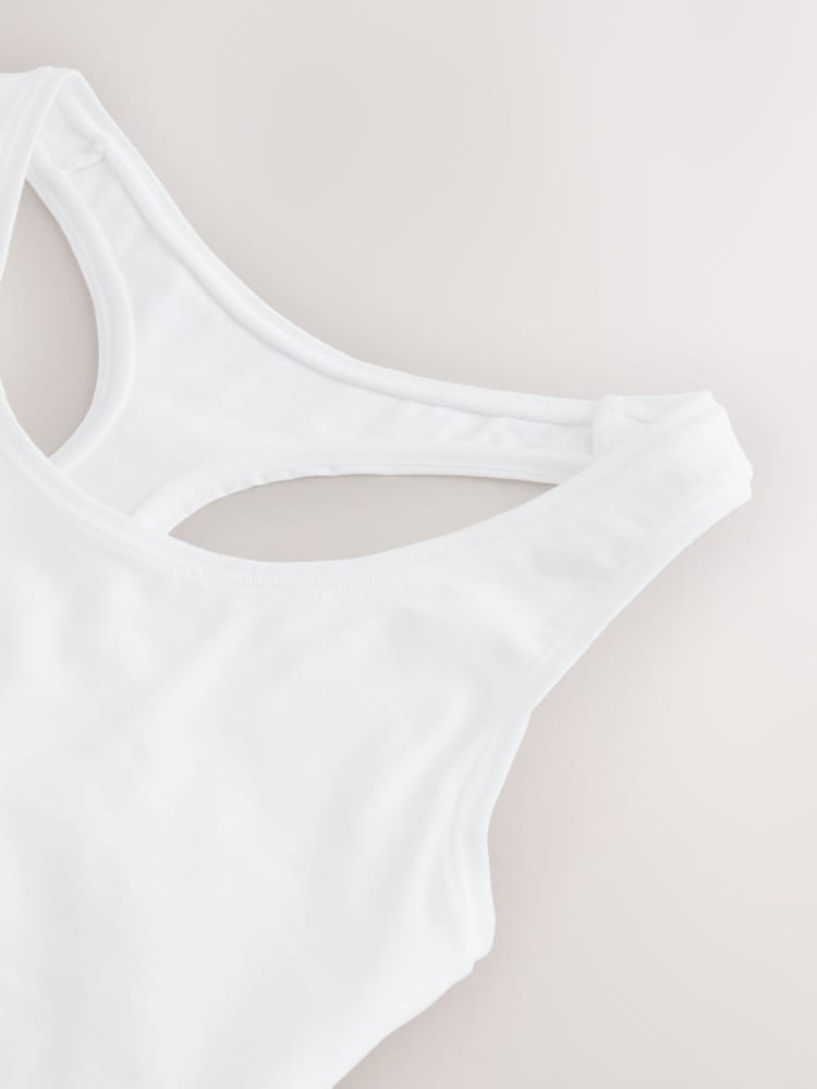 White Ultimate Comfort Cotton Logo Crop Bras 4 Pack - Image 8 of 8