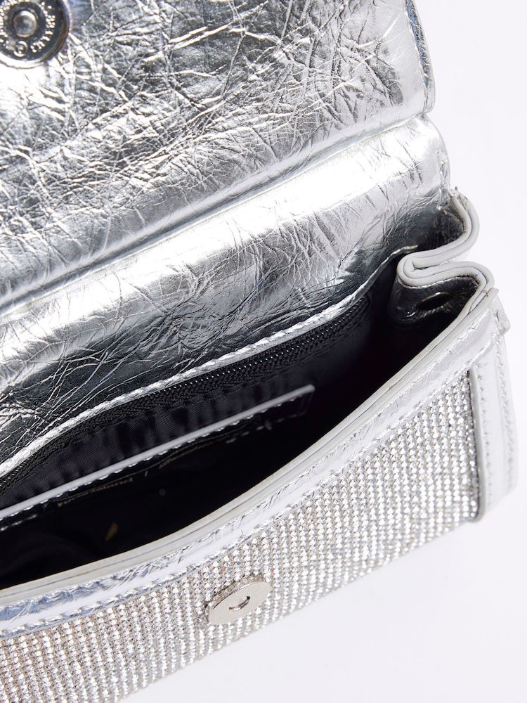River Island Silver Mini Heatseal Grab Bag - Image 5 of 5 River Island Silver Mini Heatseal Grab Bag - Image 5 of 5