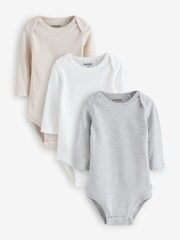 Huggies Baby Long Sleeve Envolope Neck Bodysuits 3 Pack - Image 1 of 4
