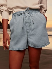 Light Blue Denim Pull On Shorts - Image 3 of 9
