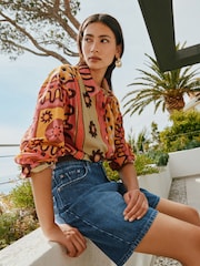 深蓝色 - Bermuda Denim Shorts - 9的图像2｝