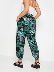 Yours Curve Black Full Length Cuffed Harem Trousers - Image 3 of 5