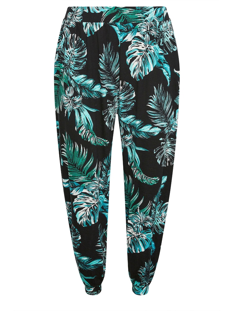 Yours Curve Black Full Length Cuffed Harem Trousers - Image 5 of 5