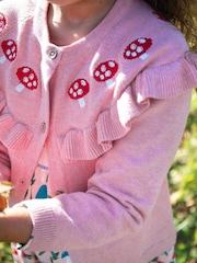 Frugi Pink Romi Ruffle Cardigan - Image 2 of 5