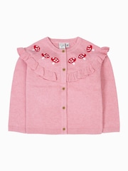Frugi Pink Romi Ruffle Cardigan - Image 3 of 5
