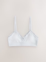 Black/Black/Black/Pink/White Seamfree Lace Trim Crop Bras 5 Pack - Image 4 of 12