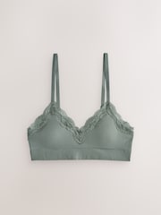 Black/Black/Black/Pink/White Seamfree Lace Trim Crop Bras 5 Pack - Image 6 of 12