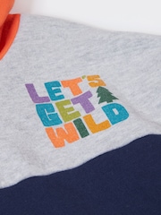 Frugi Blue Ben Colour Block Hoodie - Image 3 of 4