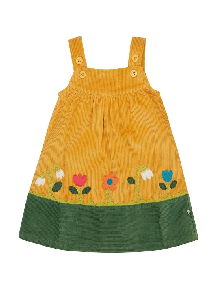 Frugi Yellow Nellie Cord Pinafore Dress - Image 1 of 3