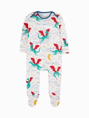 Blanco - Frugi Easy Dressing Printed Babygrow - Imagen 1 de 3