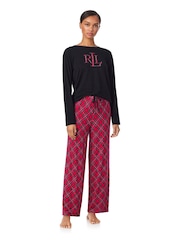 Lauren Ralph Lauren Cotton Cloud Long Sleeve Crew Neck Pyjamas - Bild 1 von 4