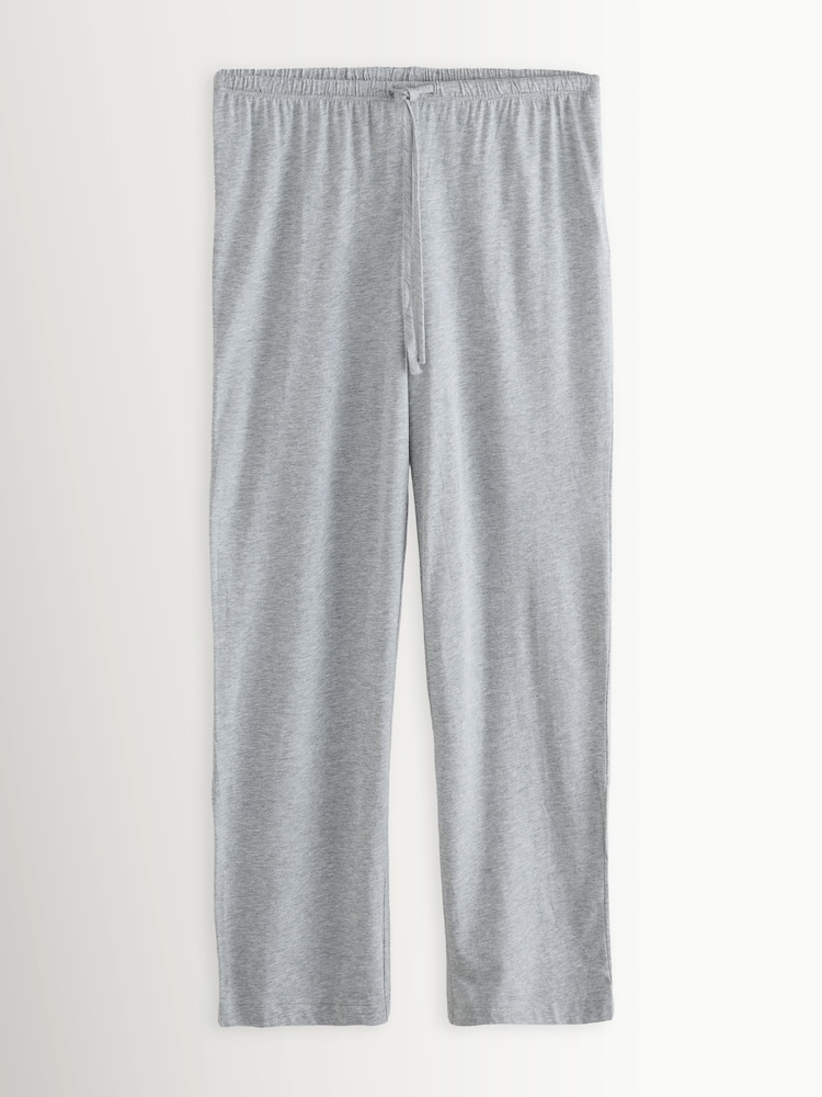 Lauren Ralph Lauren Grey Cotton Modal Long Sleeve Notch Collar Pyjamas Set - Image 3 of 3