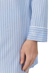 Lauren Ralph Lauren Blue Jersey Long Sleeve Notch Collar Sleepshirt - Image 3 of 3