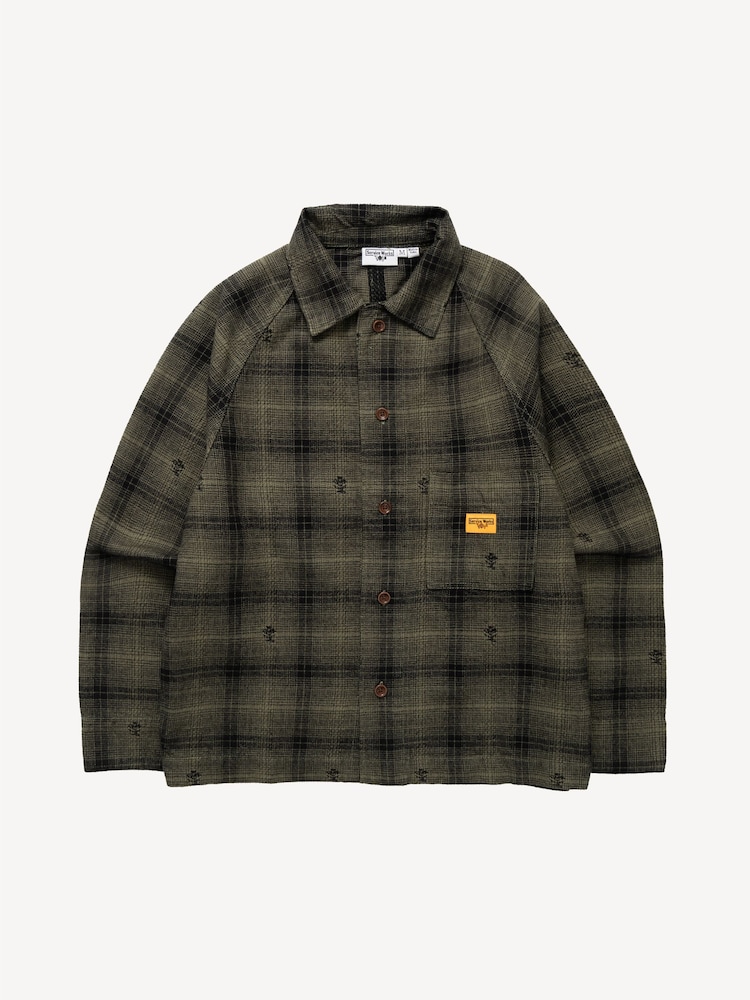 Service Works Green Thistle Plaid Shirt - Image 1 of 3 Service Works Green Thistle Plaid Shirt - Image 1 of 3