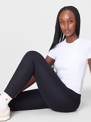 Sweaty Betty Light Black Full Length All Day 7/8 Embossed Leggings - Image 8 of 9