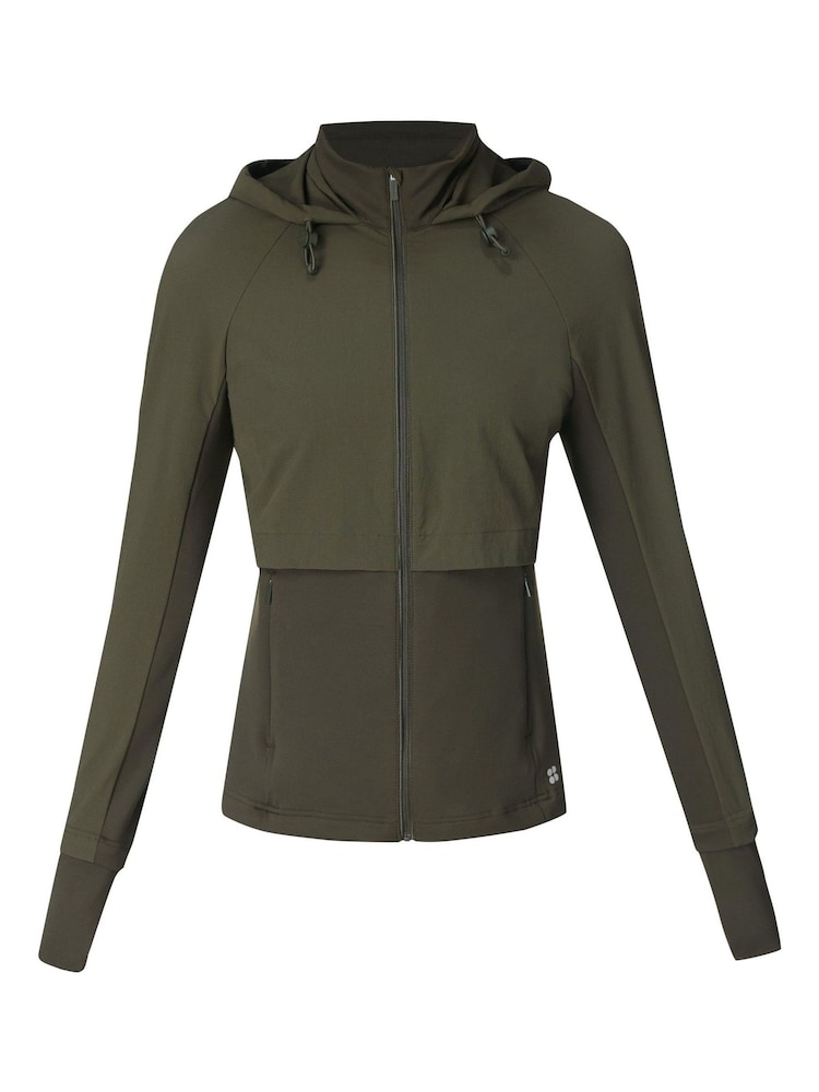 Sweaty Betty Green Pro Run Water Resistant Run Jacket - Image 8 of 8
