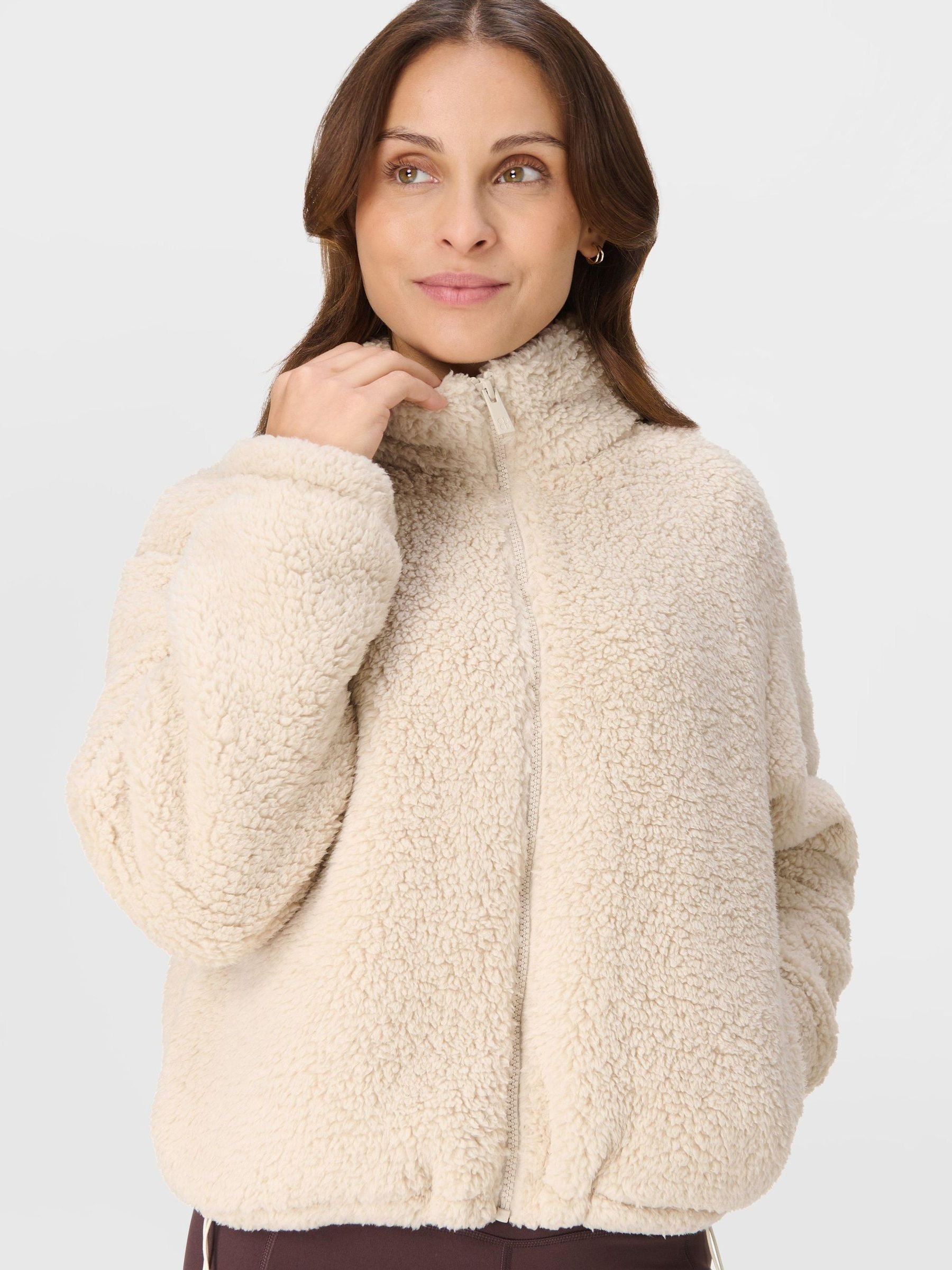 Buy Sweaty Betty Brown Black Canyon Fleece Zip-Up Sweatshirt from