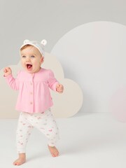 Huggies Pink Top Leggings & Hat Set 3 Piece - Image 2 of 7