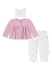 Huggies Pink Top Leggings & Hat Set 3 Piece - Image 4 of 7