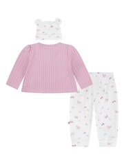 Huggies Pink Top Leggings & Hat Set 3 Piece - Image 5 of 7